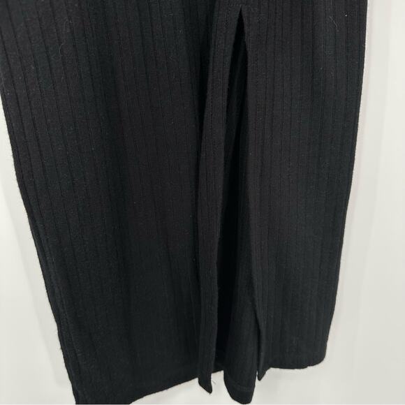 1. State Revolve Ribbed Long Sleeve Midi Dress in Rich Black Size M - Picture 7 of 10